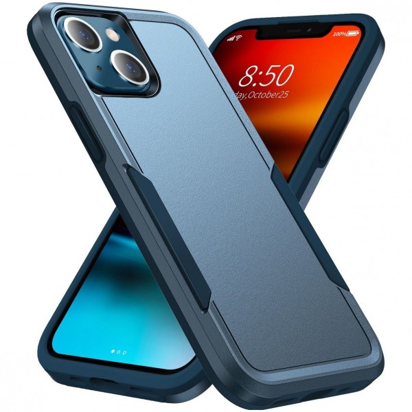 Mobigear Heavy Armor - Cover posteriore in Plastica rinforzata per Apple iPhone 14 - Blu notte